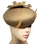 Straw Feather Beret