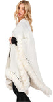 Faux Fur Trim Cape