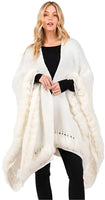 Faux Fur Trim Cape