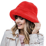 Faux Fur Brim Bucket Hat