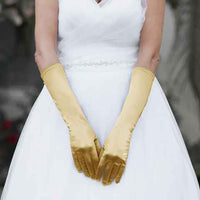 Elbow Length Satin Gloves