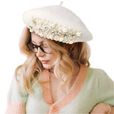 Bling Pearl Stone Beret