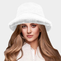 Faux Fur Brim Bucket Hat