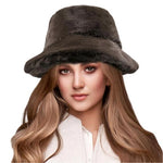 Faux Fur Brim Bucket Hat