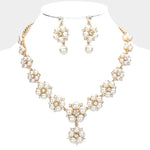 Pearl Flower Necklace Set