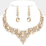 Stone Cluster Necklace Set