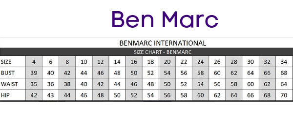 Ben Marc Size Chart – GMI SUIT SHOP