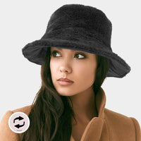 Reversible Solid Soft Faux Fur Bucket Hat