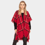 Plaid Check Poncho