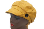 Faux Leather Button Hat