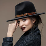 Faux Leather Panama Hat