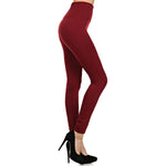 Fleece Lined Leggings (Burgundy)