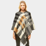 Multi Colored Plaid Poncho